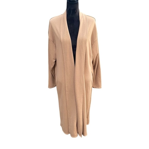 Fashion Nova Jackets & Blazers - Fashion Nova Ladies Long Line Open Duster Brown Pockets XL Polyester and Cotton